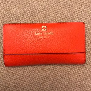 Kate Spade Snap Wallet - orange/coral